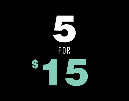 5 for $15